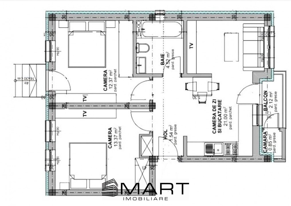 Apartament 3 camere cu gradina zona Brana Selimbar