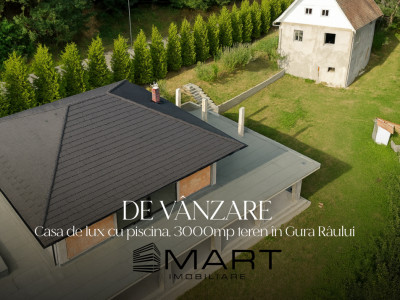 Casa de lux, cu vedere panoramica asupra muntilor, 2600mp teren Gura Raului