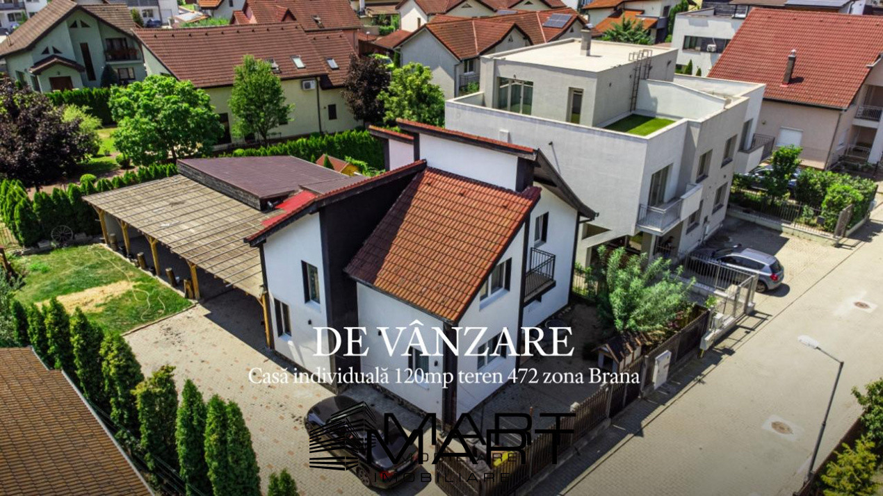 Casa individuala 120mp teren 472mp zona Brana Selimbar 