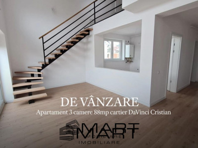 Apartament 3 camere 88mp la cheie cartier DaVinci