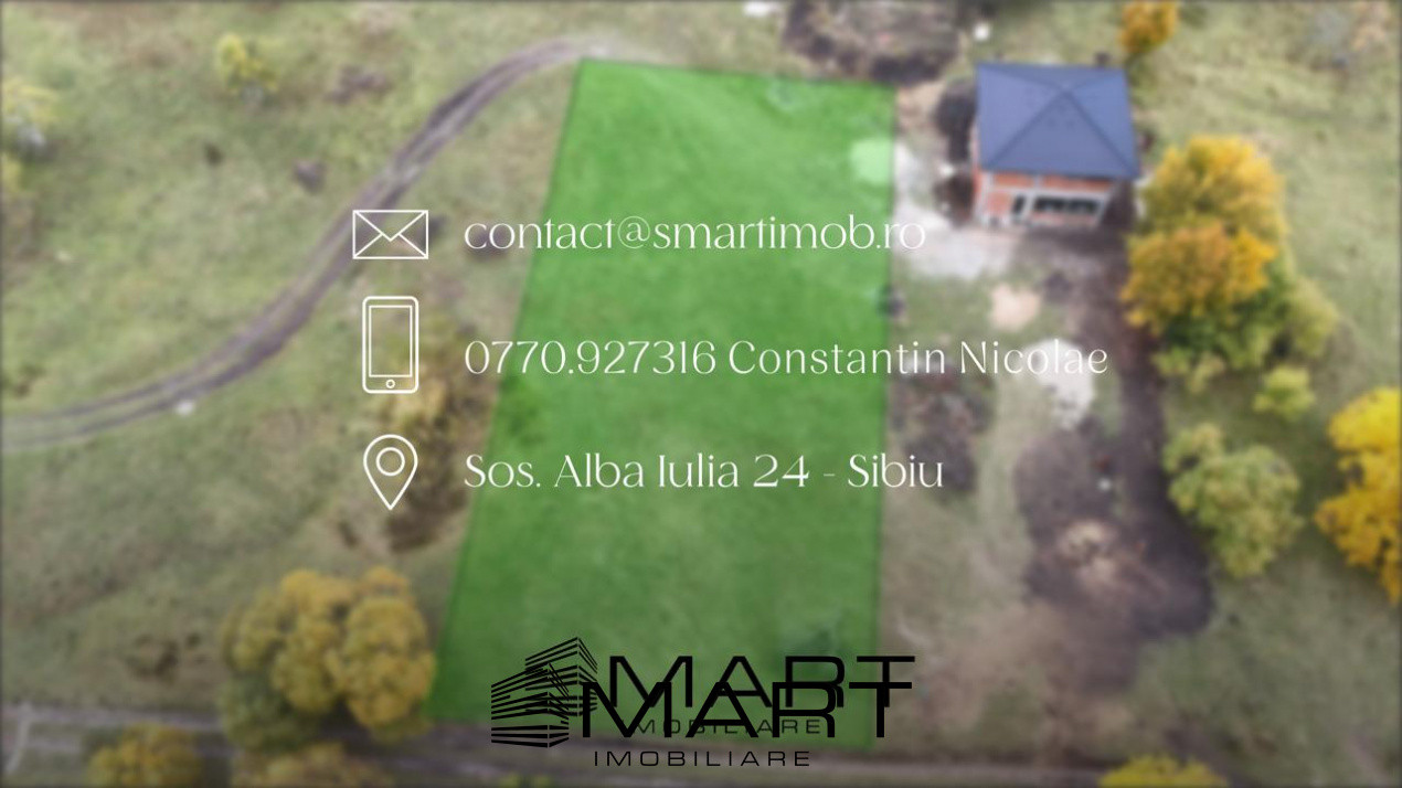 Teren intravilan 1250mp  cu PUZ in Cisnădioara