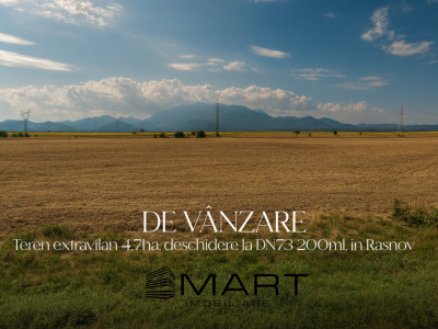 Teren 4,7ha, deschidere 200ml, Rasnov la DN73