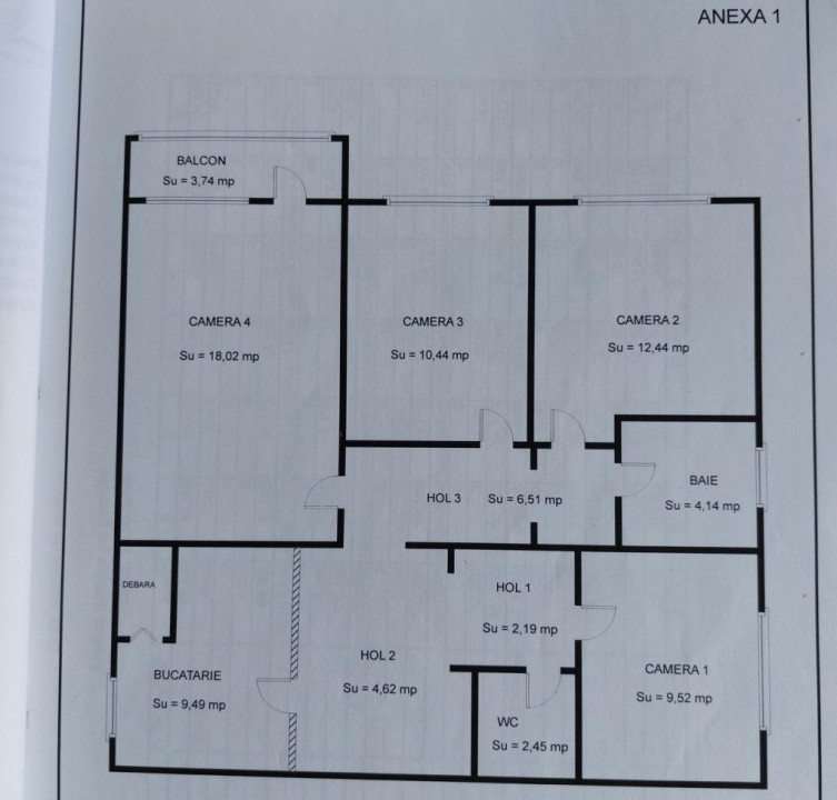 Apartament 4 camere 85 mp Tractorul