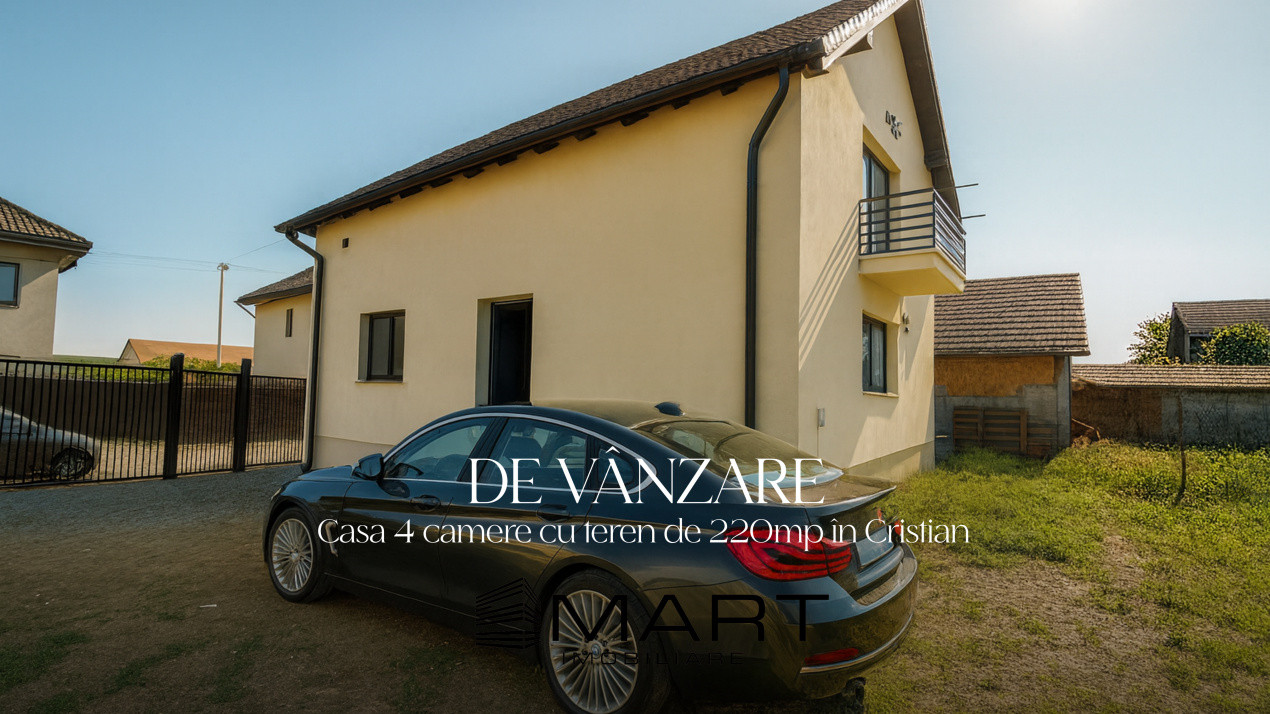 Casă individuală mobilată elegant, 4 camere, 2 băi, grădină Cristian SB