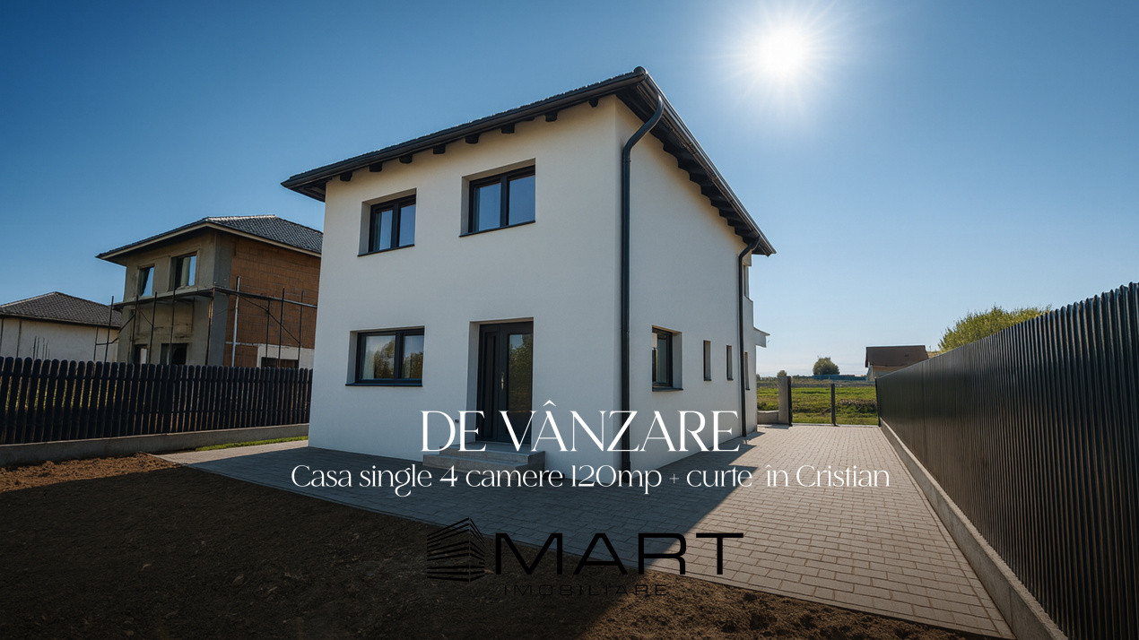 Casă individuală la stadiul de alb – Cristian, cartier nou, priveliște