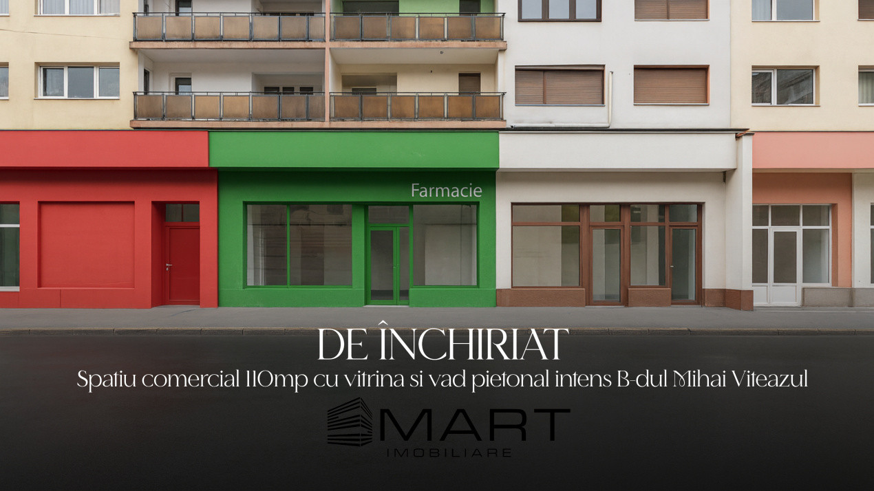 NOU! Spatiu comercial 110mp cu vitrina la strada Mihai Viteazul