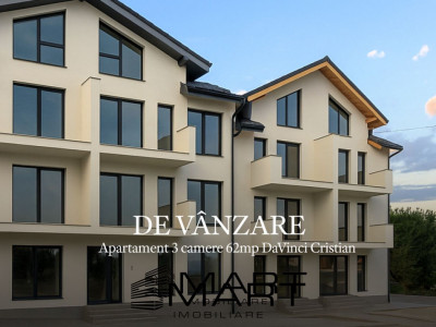 Apartament 3 camere 62mp etaj 1 cartier Davinci Cristian
