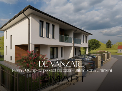 Teren 700 mp, cu autorizatie de constructie + utilitati în Chinteni