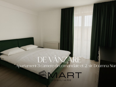Apartament bloc nou,3 camere, etaj 2 cu lift,  loc de parcare zona Doamna Stanca
