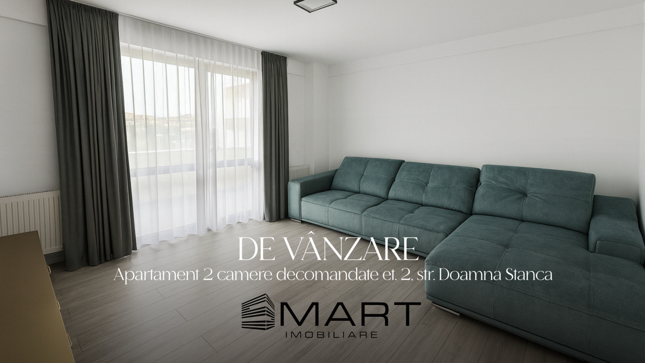 Apartament bloc nou,2 camere, etaj 2 cu lift,  loc de parcare zona Doamna Stanca