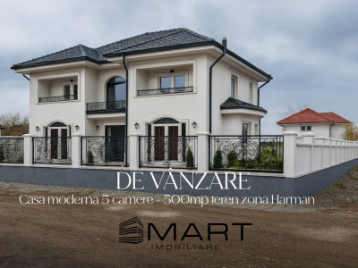 Casa moderna 5 camere, 240 mp + 500mp teren zona Harman 