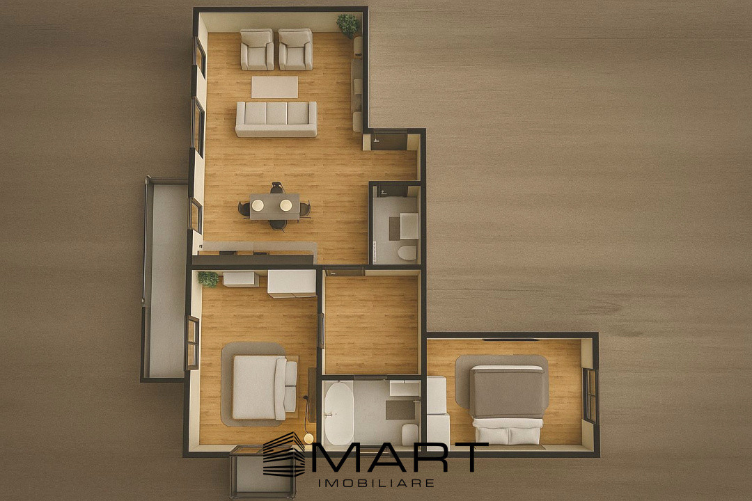Apartament nou cu 3 camere decomandate zona Calea Surii Mici