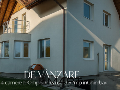 Casă nouă 4 camere 190 MP + teren în Ghimbav 