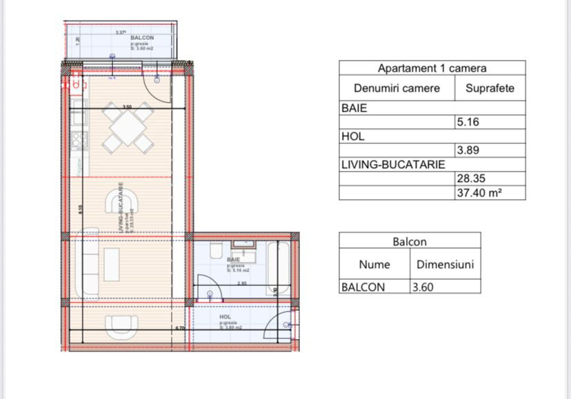 Garsoniera 37mp Sanpetru