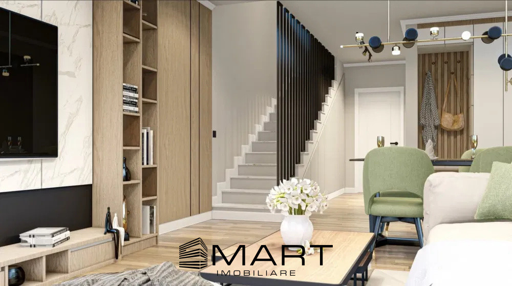 Duplex modern cu grădină și două locuri de parcare