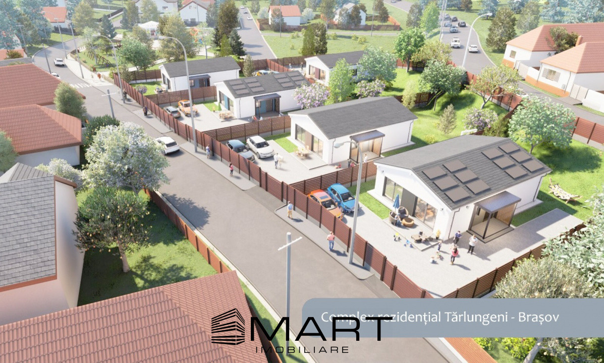 Casă modernă, parter, la cheie – în inima Tărlungenilor • Teren 511 mp