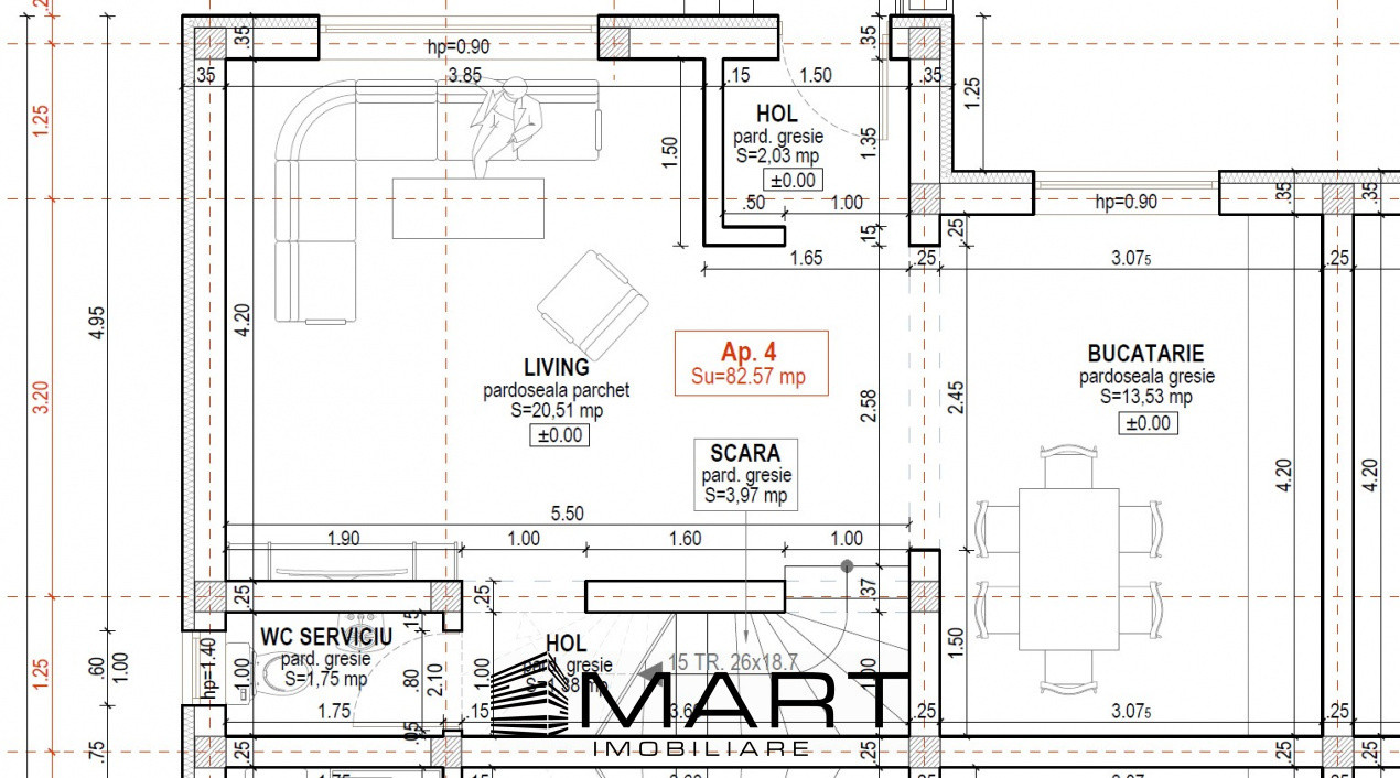 Casa tip Cvadruplex 82 mp teren 170mp cartier Arhitectilor